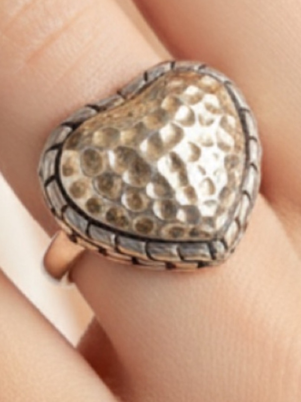 Sterling silver ring chunky ring hammered